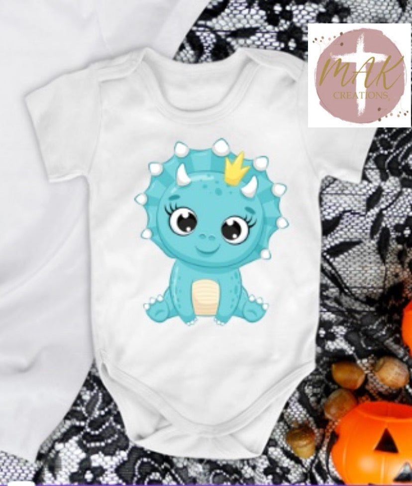 Blue Dino with Crown (AVAILABLE IN ALL SIZES)