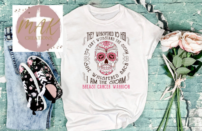 Breast Cancer Skull (AVAILABLE IN ALL SIZES)