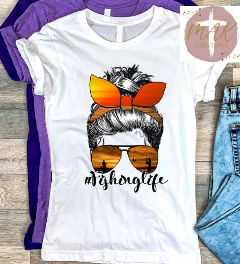 Fishing Life Messy Bun #1 (AVAILABLE IN ALL SIZES)