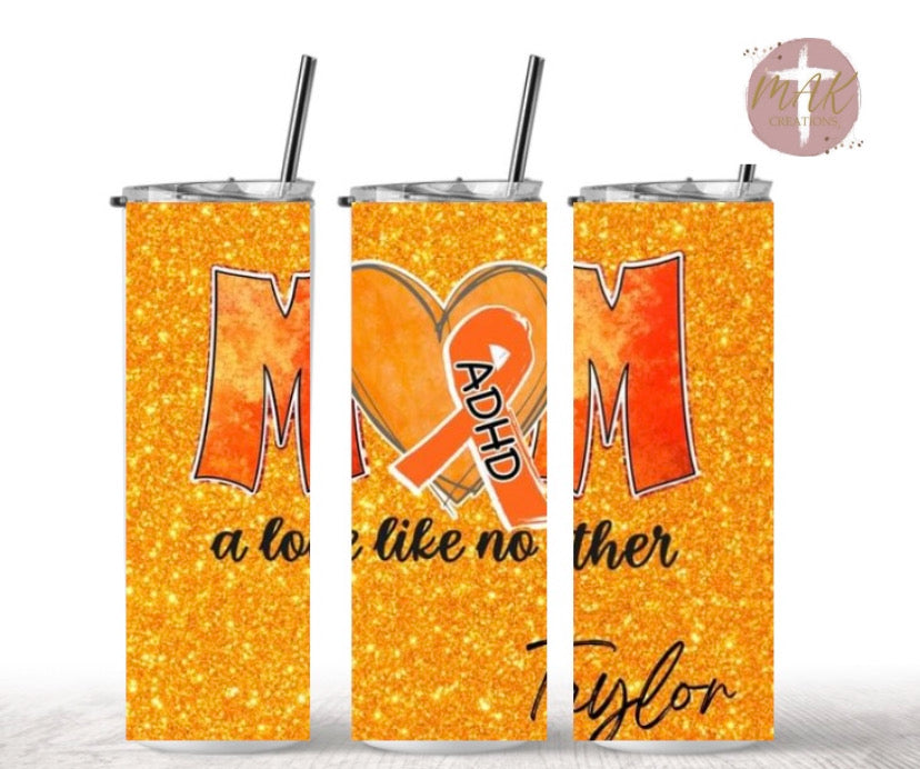 20 oz Skinny Tumbler ADHD Mom