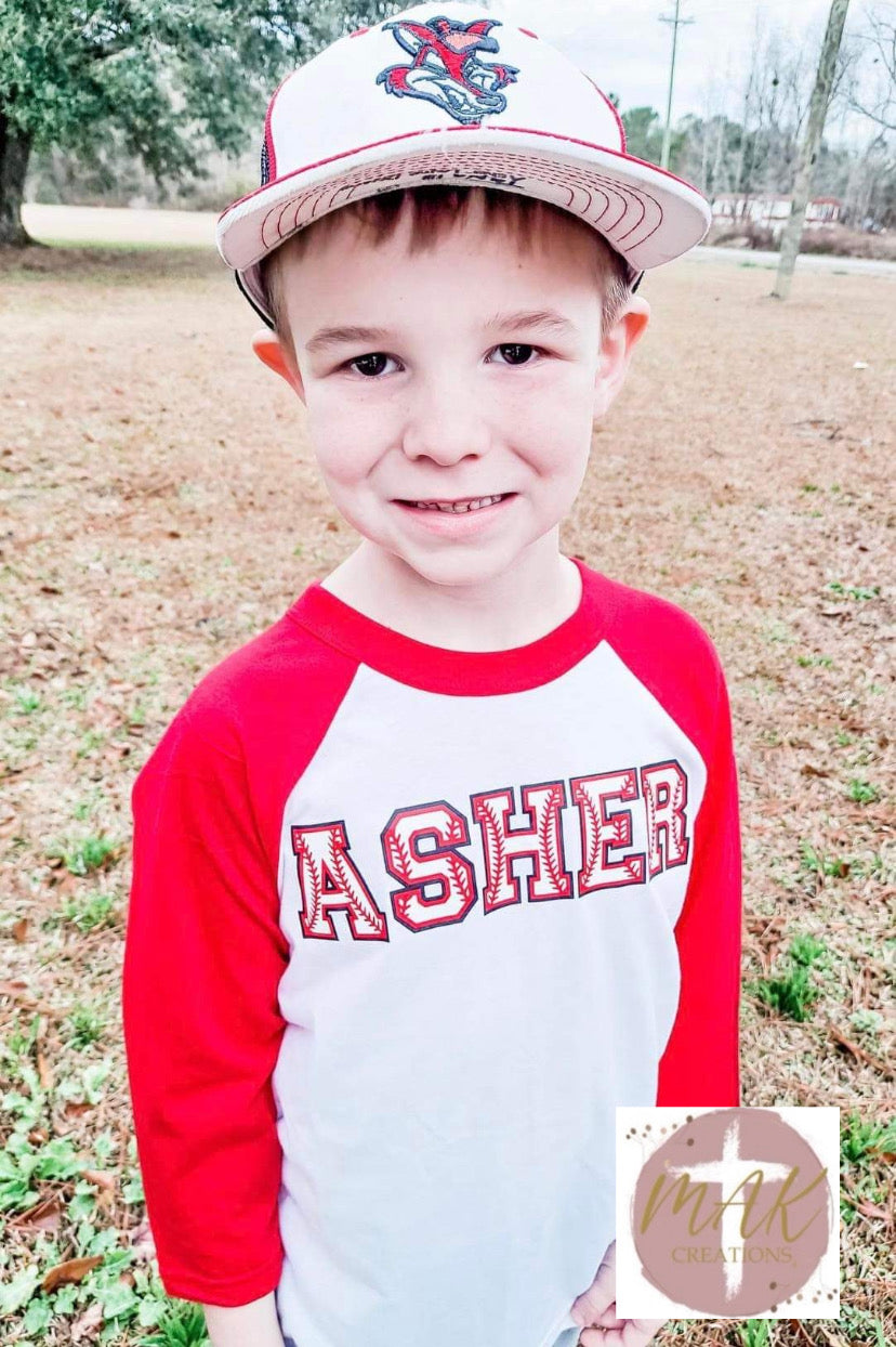 Personalized Baseball Name (Baseball Letters) (AVAILABLE IN ALL SIZES)