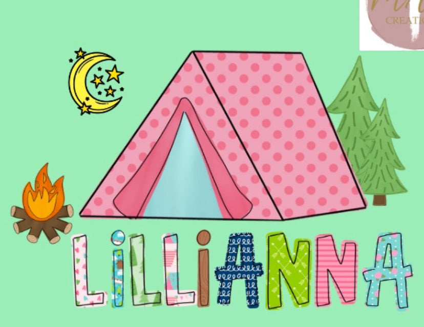 Personalized Camping Name #3  (AVAILABLE IN ALL SIZES)