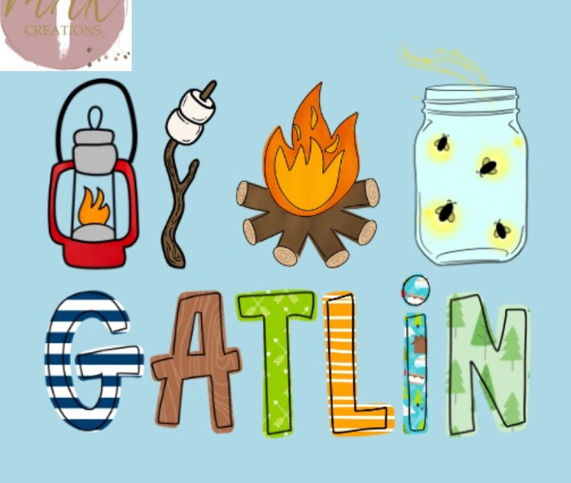 Personalized Camping Name #5 (AVAILABLE IN ALL SIZES)