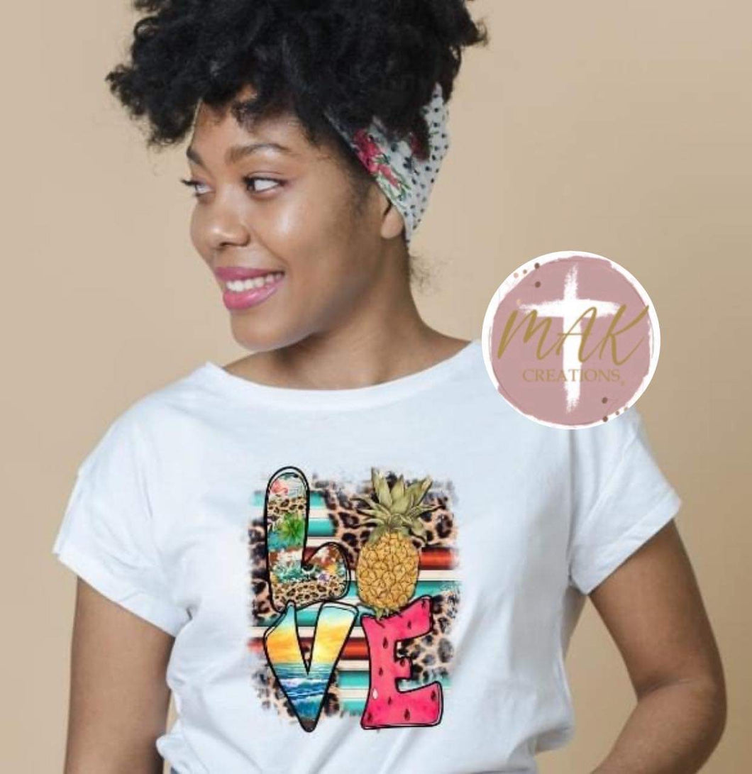 LOVE (pineapple) (AVAILABLE IN ALL SIZES)