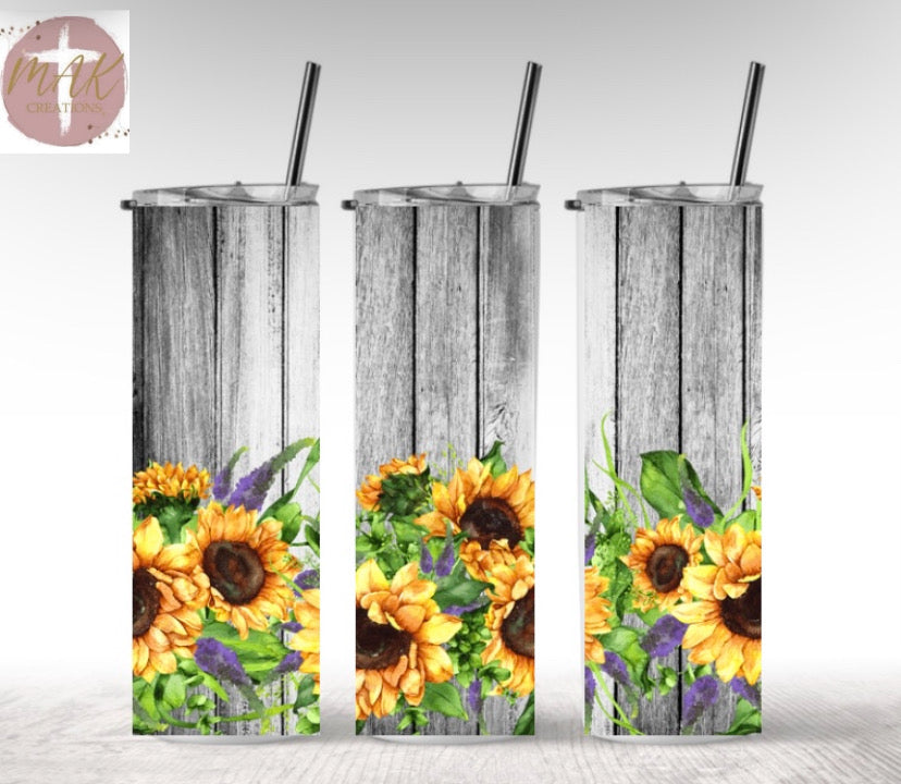 Sunflower Grey Wood (20 oz Skinny Tumbler)