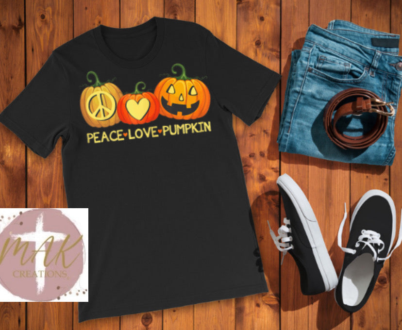 Peace Love Pumpkin #12  (AVAILABLE IN ALL SIZES)