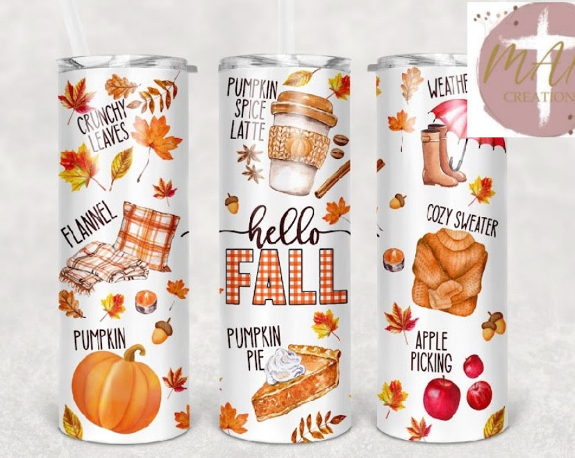 Hello Fall (#2) (20 oz Skinny Tumbler)