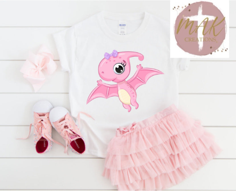 Pink Dino with Wings (AVAILABLE IN ALL SIZES)