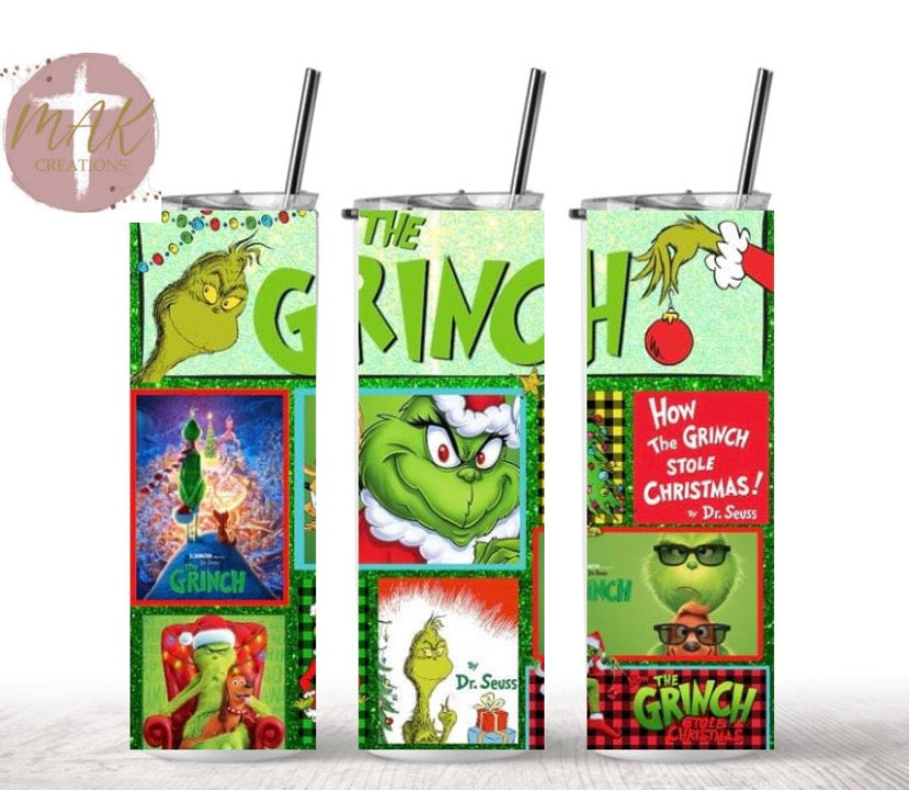 Christmas Tumbler Green Collection 1 (20 oz Skinny Tumbler)