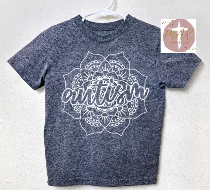 Autism Flower (White Print)  (AVAILABLE IN ALL SIZES)