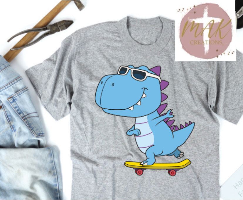 Skateboard Dino (AVAILABLE IN ALL SIZES)