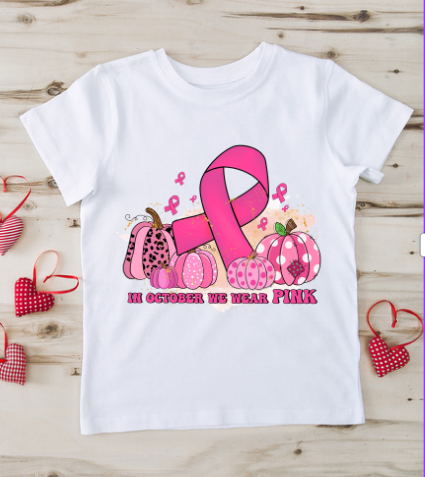 In October We Wear Pink (Pumpkin & Ribbon) (AVAILABLE IN ALL SIZES)