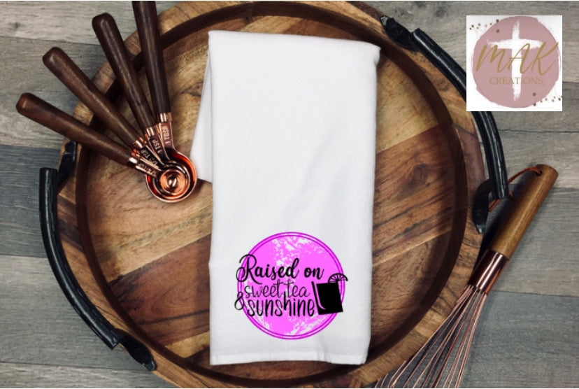 Raised On Sweet Tea and Jesus (Tea Towel)