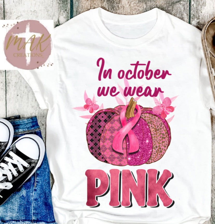 In October I wear Pink Pumpkin #2 (ALL SIZES AVAILABLE)