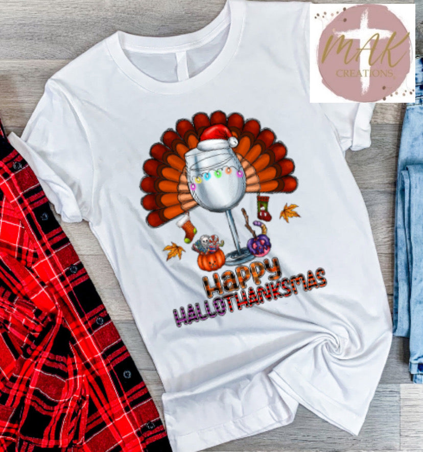 Happy HalloThanksMas (AVAILABLE IN ALL SIZES)