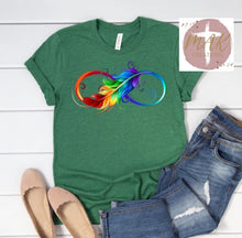 Load image into Gallery viewer, Colorful Feather Infinity Symbol   (AVAILABLE IN ALL SIZES)
