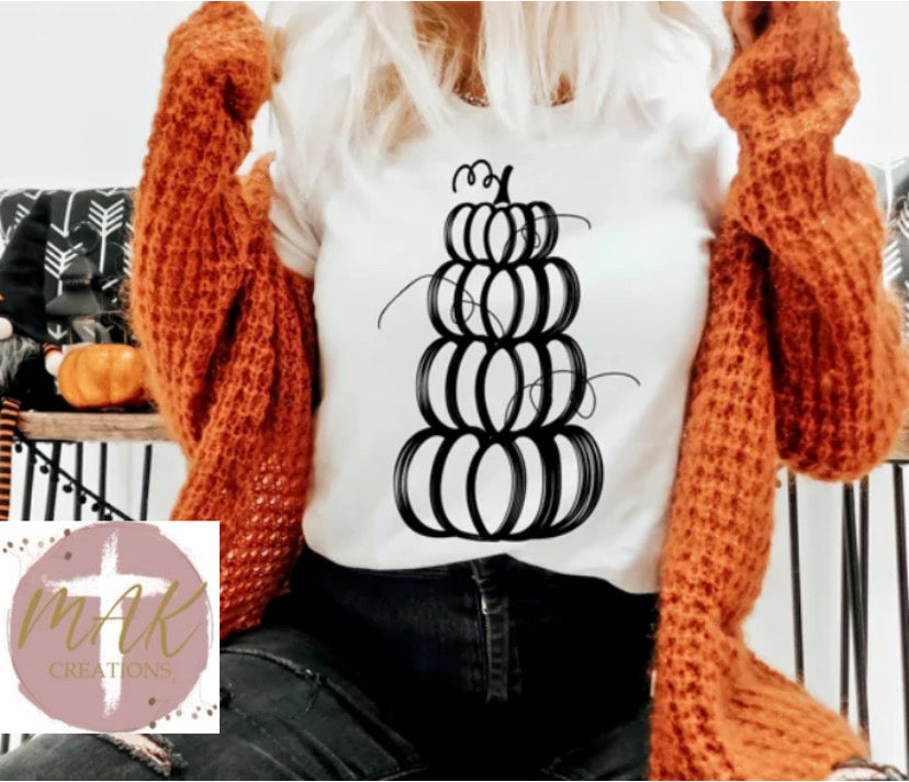 4 Stacked Black Pumpkins  (AVAILABLE IN ALL SIZES)