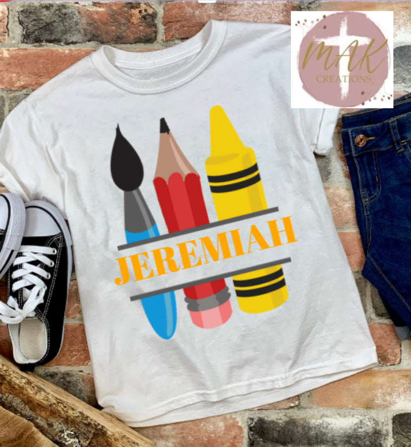 Personalized Paint Brush, Pencil, Crayon