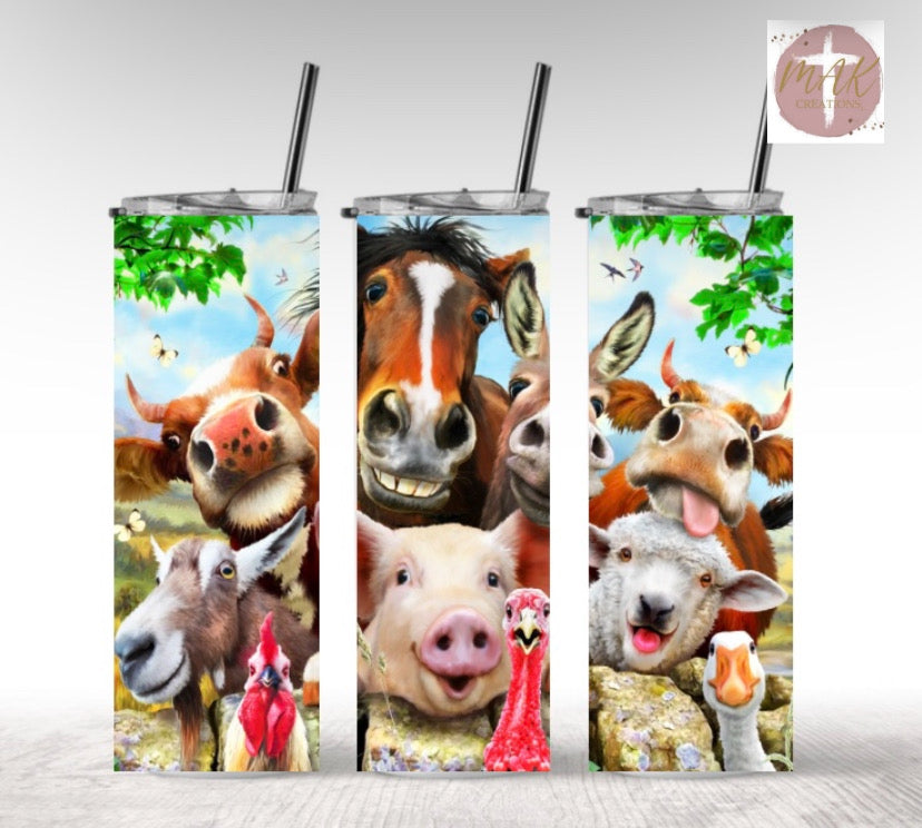 Farm Animals (20 oz Skinny Tumbler)