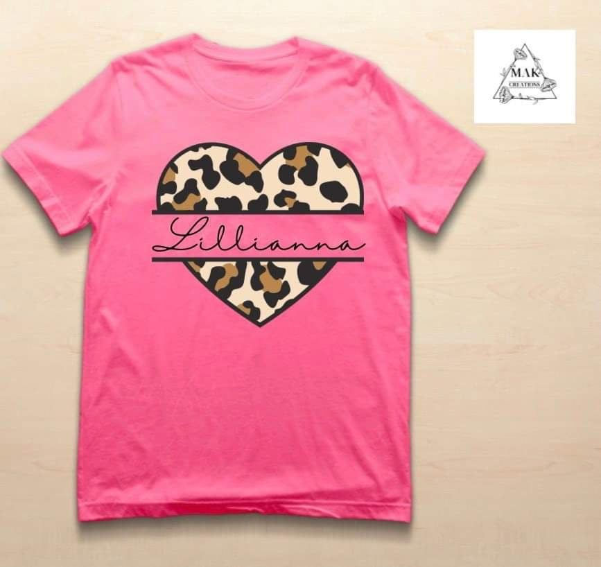 Personalized Leopard Heart
