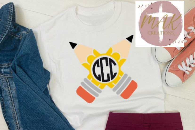 Personalized Monogram Pencil Crossover