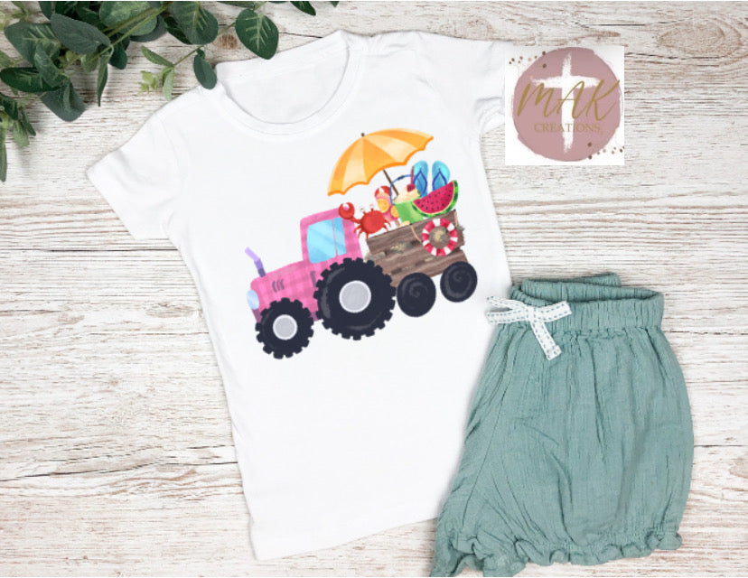 Pink Tractor (AVAILABLE IN ALL SIZES)
