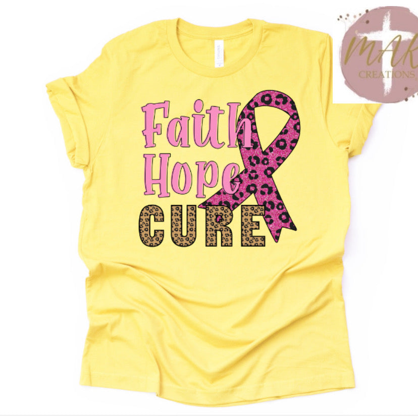 Faith Hope Cure Ribbon (AVAILABLE IN ALL SIZES)