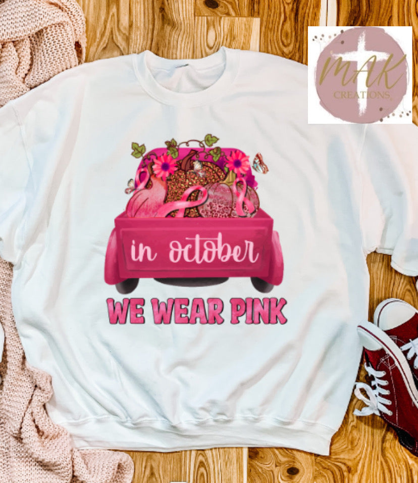 In October I Wear Pink (Pink Truck) (ALL SIZES AVAILABLE)