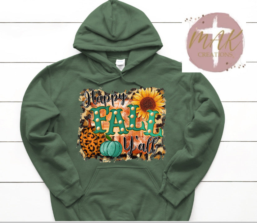 Happy Fall Y’all Leopard & Sunflower (AVAILABLE IN ALL SIZES)