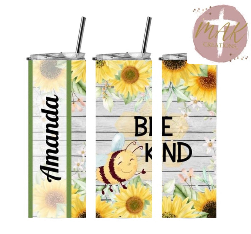 Bee Kind With Name #1 Tumbler