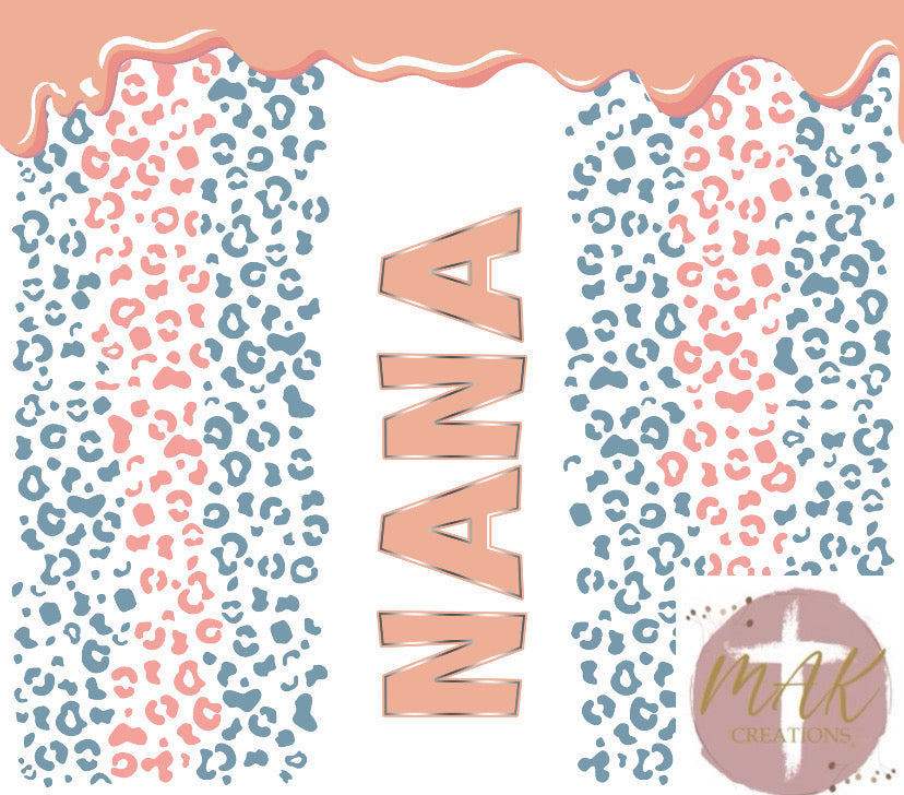 20 oz Skinny Tumbler Nana Pastel Leopard