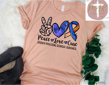 Load image into Gallery viewer, Peace Love Cure Sensory Processing Disorder Awareness (AVAILABLE IN ALL SIZES)
