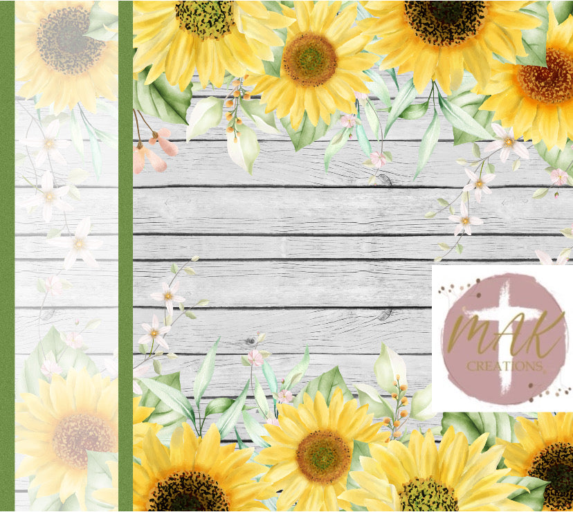 20 oz Skinny Tumbler Sunflower & Wood