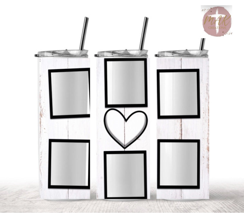 White Wood Photos (20 oz Skinny Tumbler)