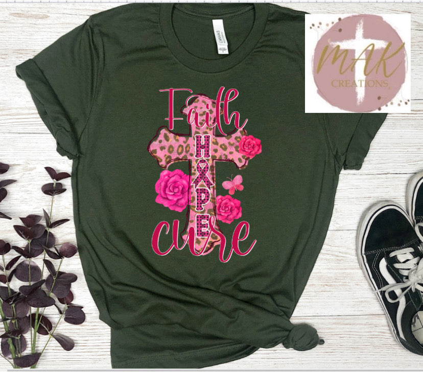 Faith Hope Cure Cross (ALL SIZES AVAILABLE)