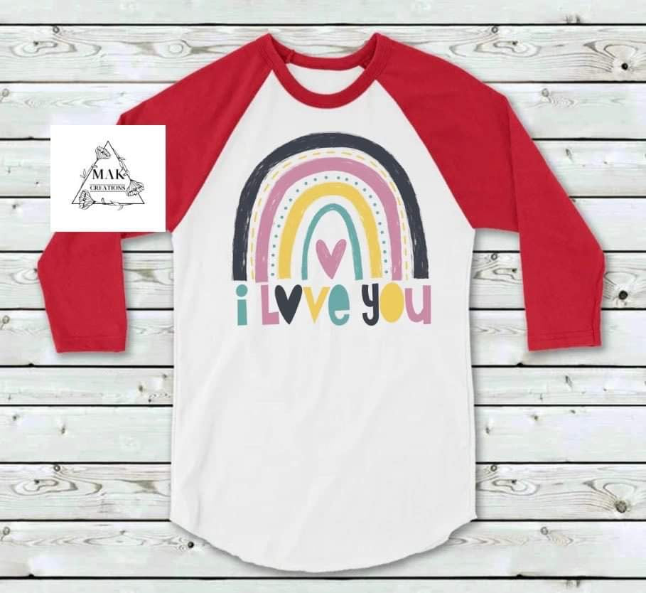 I Love You Rainbow (Purple Heart) (AVAILABLE IN ALL SIZES)