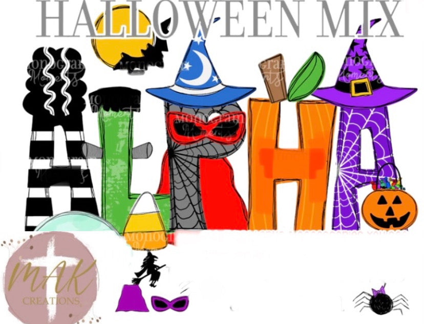 Personalized Halloween Name #14(AVAILABLE IN ALL SIZES)