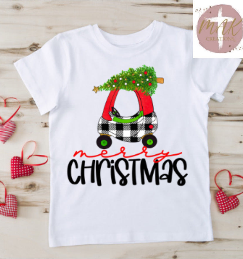Merry Christmas (Red Club Car)  (AVAILABLE IN ALL SIZES)