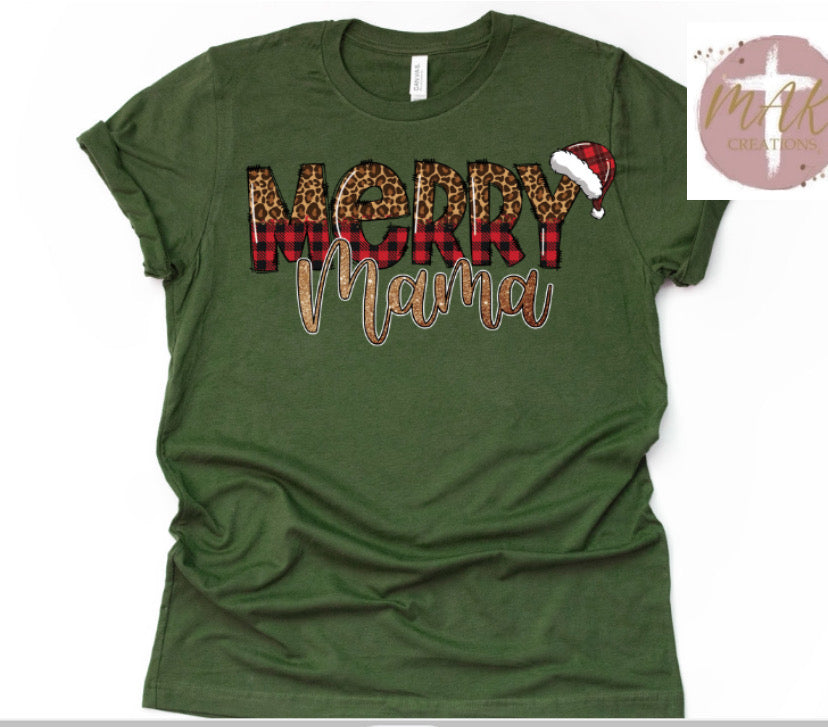 Merry Mama (Leopard & Red Plaid) (AVAILABLE IN ALL SIZES)