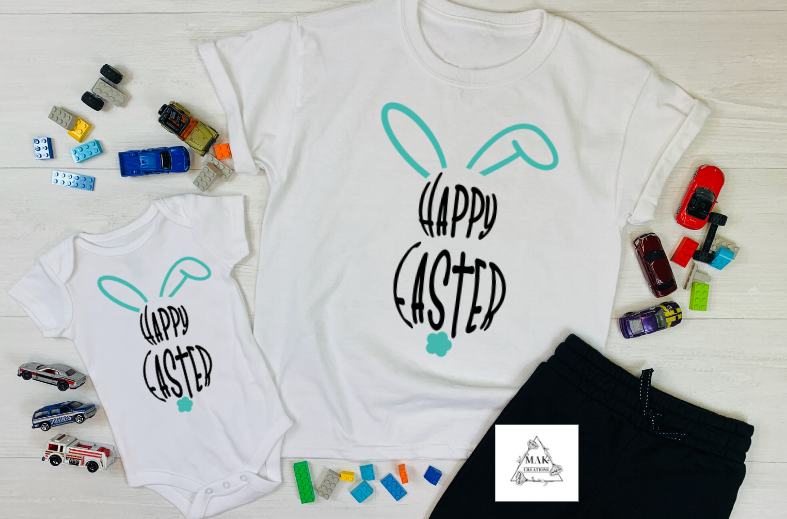 Happy Easter (Bunny Outline)  (AVAILABLE IN ALL SIZES)