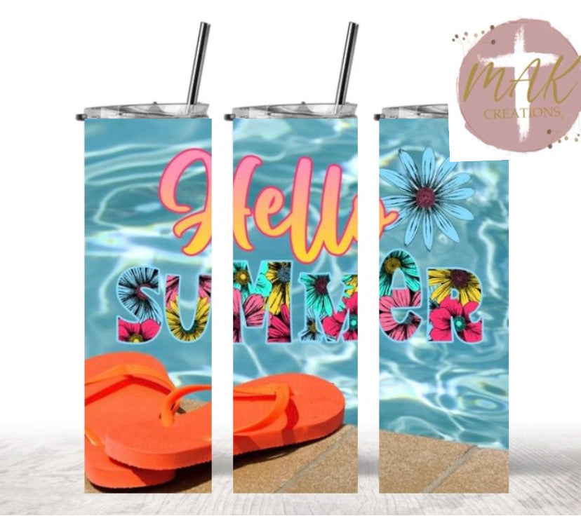Hello Summer Pool Tumbler