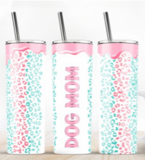 Dog Mom Colorful Leopard Tumbler