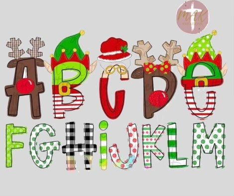 Christmas Alpha Names #5  (Available in All Sizes)