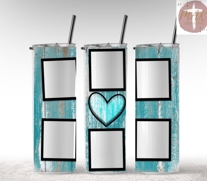Teal Wood Photos (20 oz Skinny Tumbler)