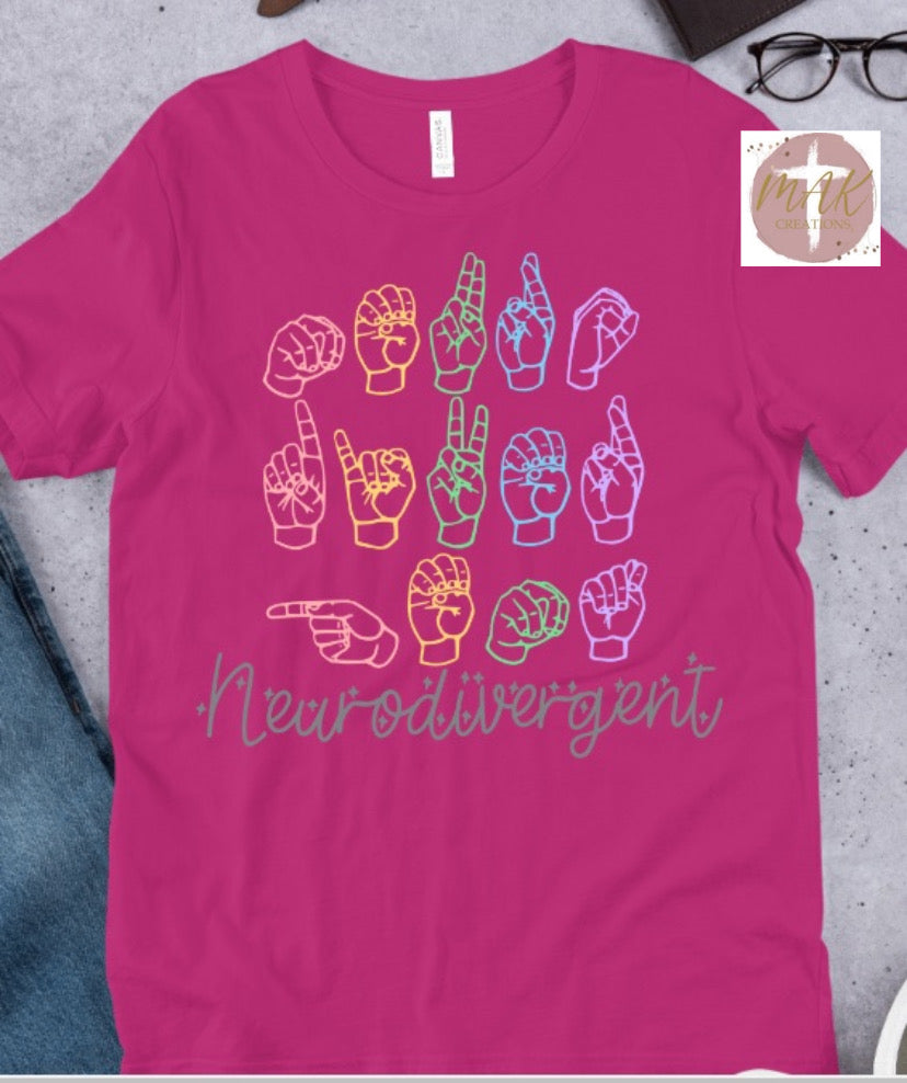 Neurodiversity (Sign language)(AVAILABLE IN ALL SIZES)