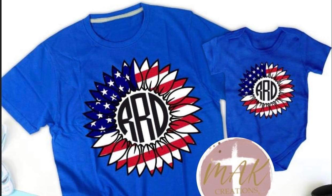 American Sunflower Monogram