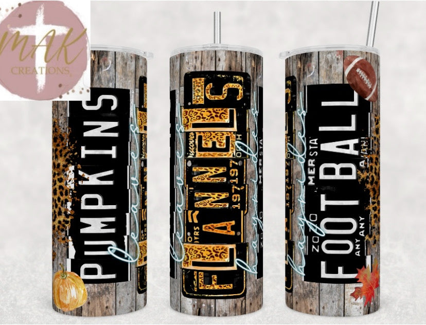 Fall License Plate (20 oz Skinny Tumbler)