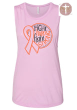 Load image into Gallery viewer, Fight Hard Fight Strong Orange Ribbon  (AVAILABLE IN ALL SIZES)
