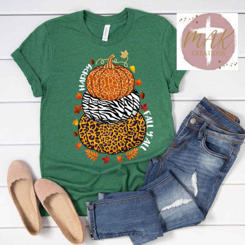 Happy Fall Y’all (Stacked Pumpkins) (AVAILABLE IN ALL SIZES)