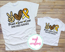 Load image into Gallery viewer, Peace Love Cure Spina Bifida (AVAILABLE IN ALL SIZES)
